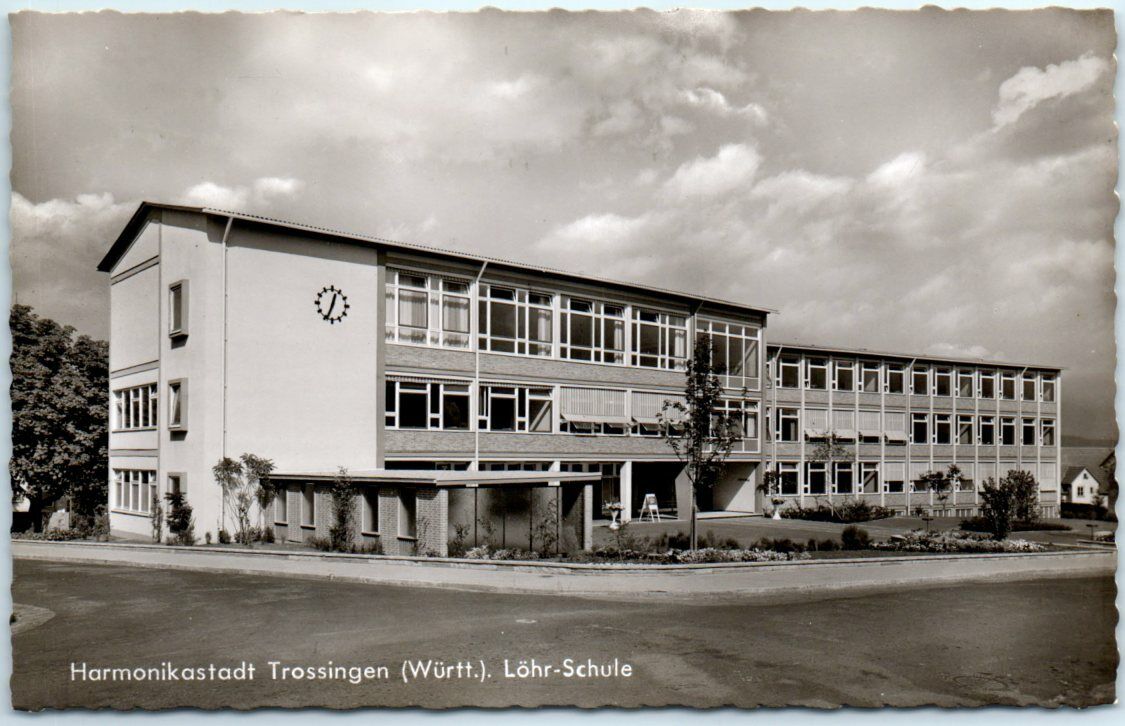 Postcard - Löhr school - Harmonica town of Trossingen, Germany