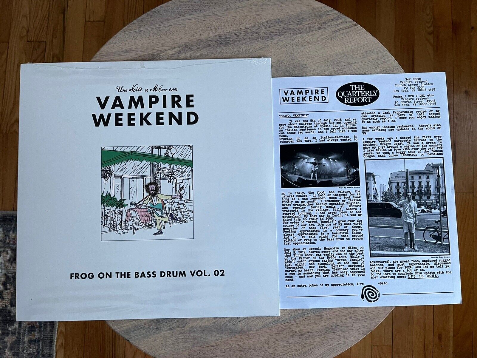 VAMPIRE WEEKEND Frog On The Bass Drum Vol. 2 Vinyl LP + Newsletter Live Italy