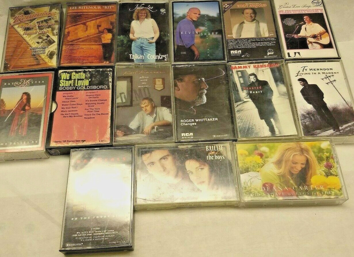 Vintage Cassette Tape Lot Various Folk Country Music 15 Tapes