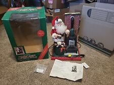 Vintage 94 Animated Holiday Scene Santa With Pot Belly Stove Musical Tested picture