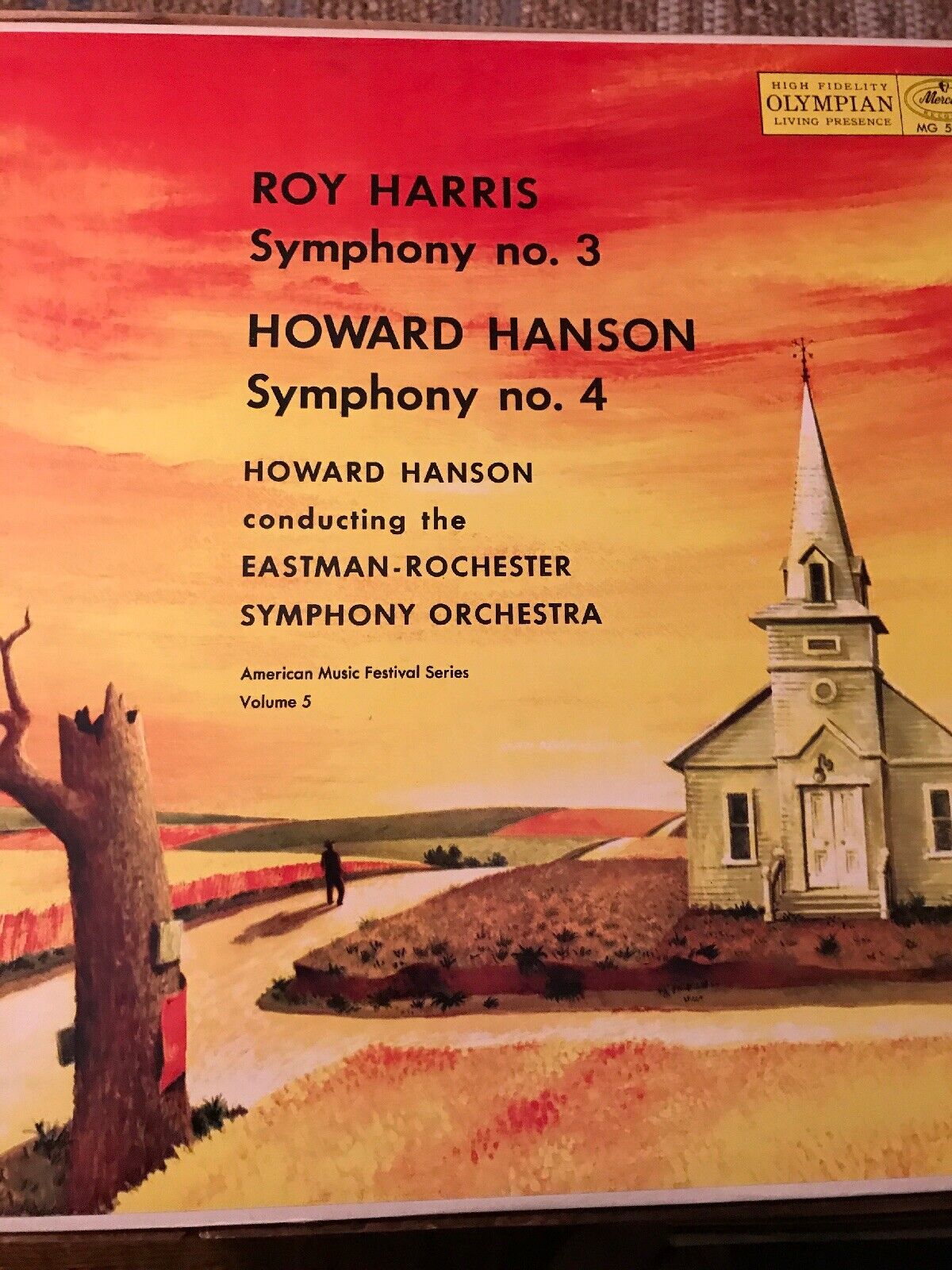 Vintage HOWARD HANSON SYMPHONY NO. 4 & ROY HARRIS SYMPHONY NO. 3 LP - 1956