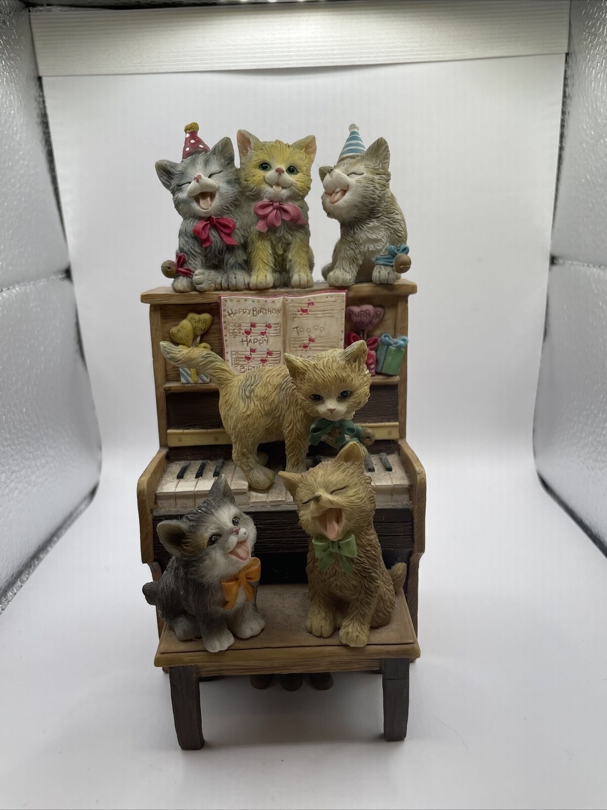 San Francisco Music Box Co Happy Birthday Cats Piano Vintage