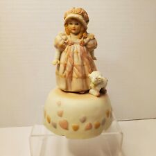 Vintage Schmid Music Box Girl and Lamb Bisque picture