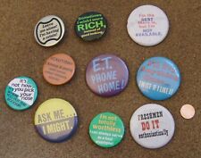 Vintage HUMOROUS & FUNNY Buttons Complete (Lot of 10) picture