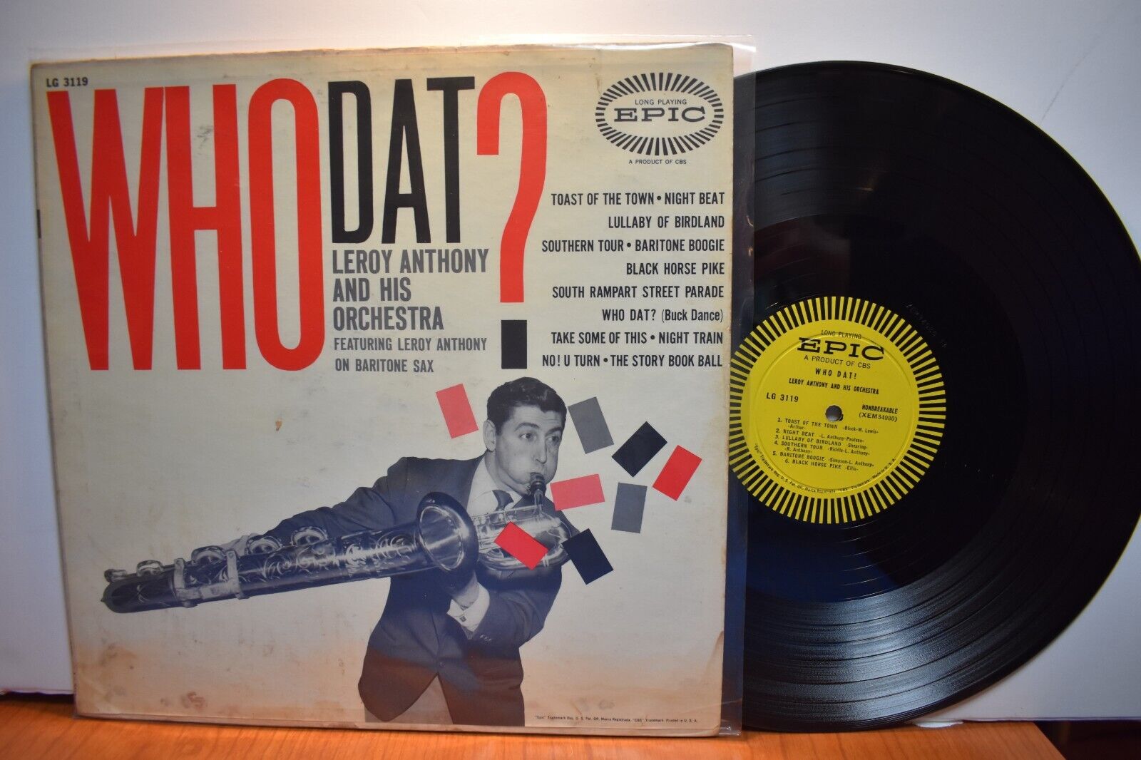 Leroy Anthony and his Orchestra Who Dat? LP Epic LG 3119 Mono