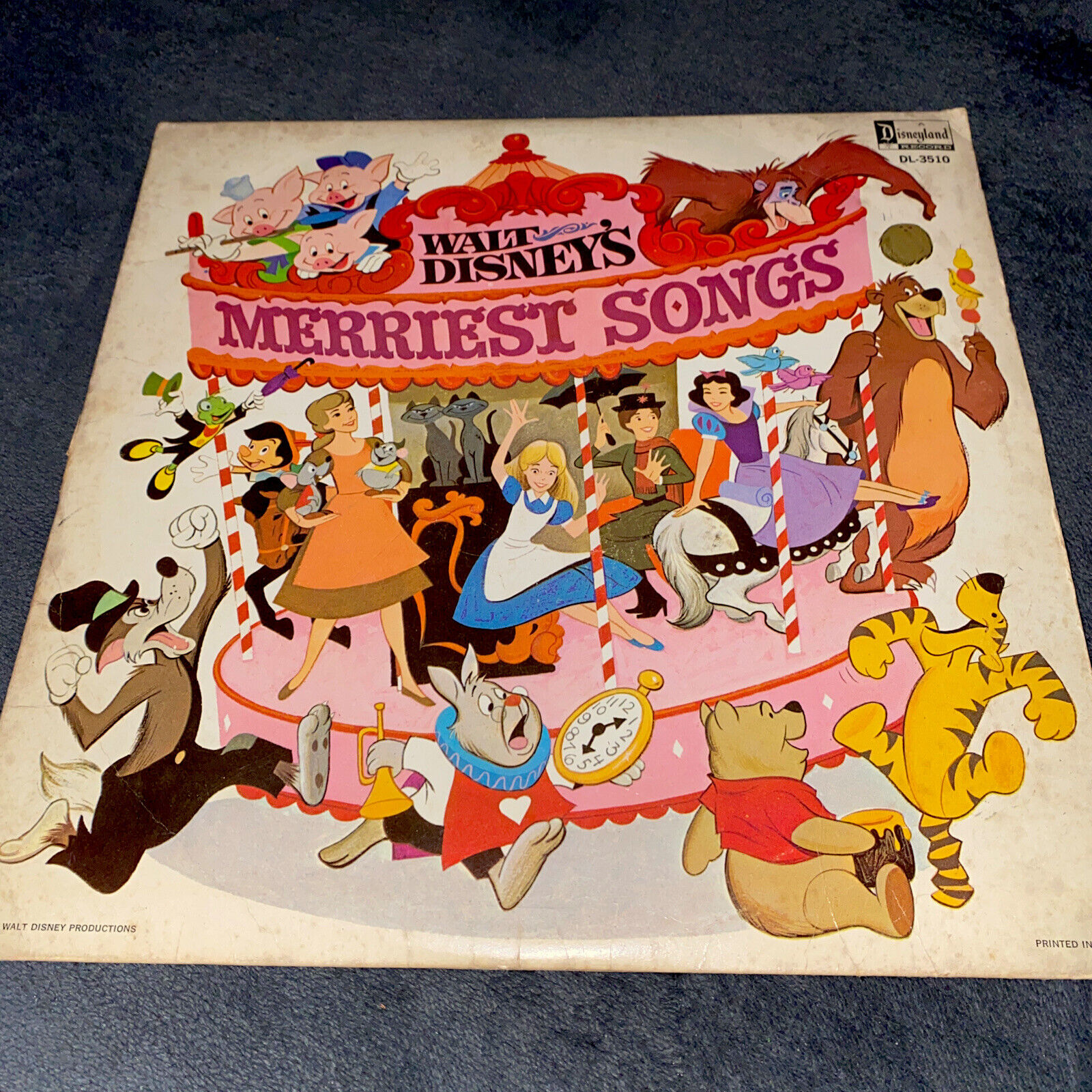 Walt Disney’s Merriest Songs Record Vinyl, Cover & Peter Pan Record