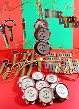 Vintage Handmade Christmas Music Ornaments  35  Bells Tambourines Xylophones picture