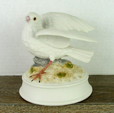 Vintage Gorham Porcelain White Dove Music Box Round Base picture