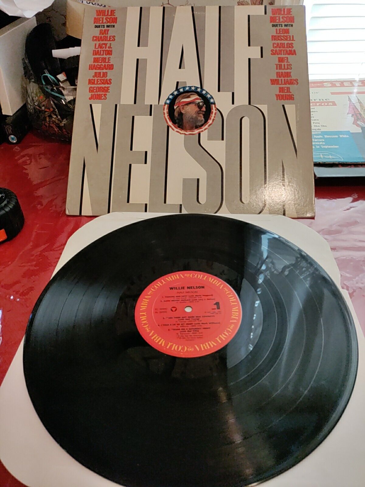 1985 WiLLiE NELSON Vinyl Record Album HALF NELSON Duets Fc 39990 Al 39990  