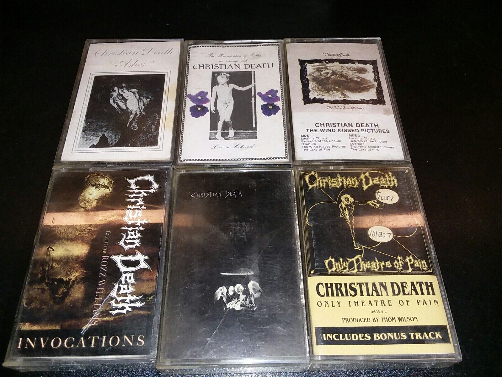 Christian death 6 cassette Lot only theatre of pain decomposition of violets  H1