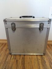 Vintage Aluminum Hard Case Vinyl Record LP Storage Carrying Carry Case Padded picture