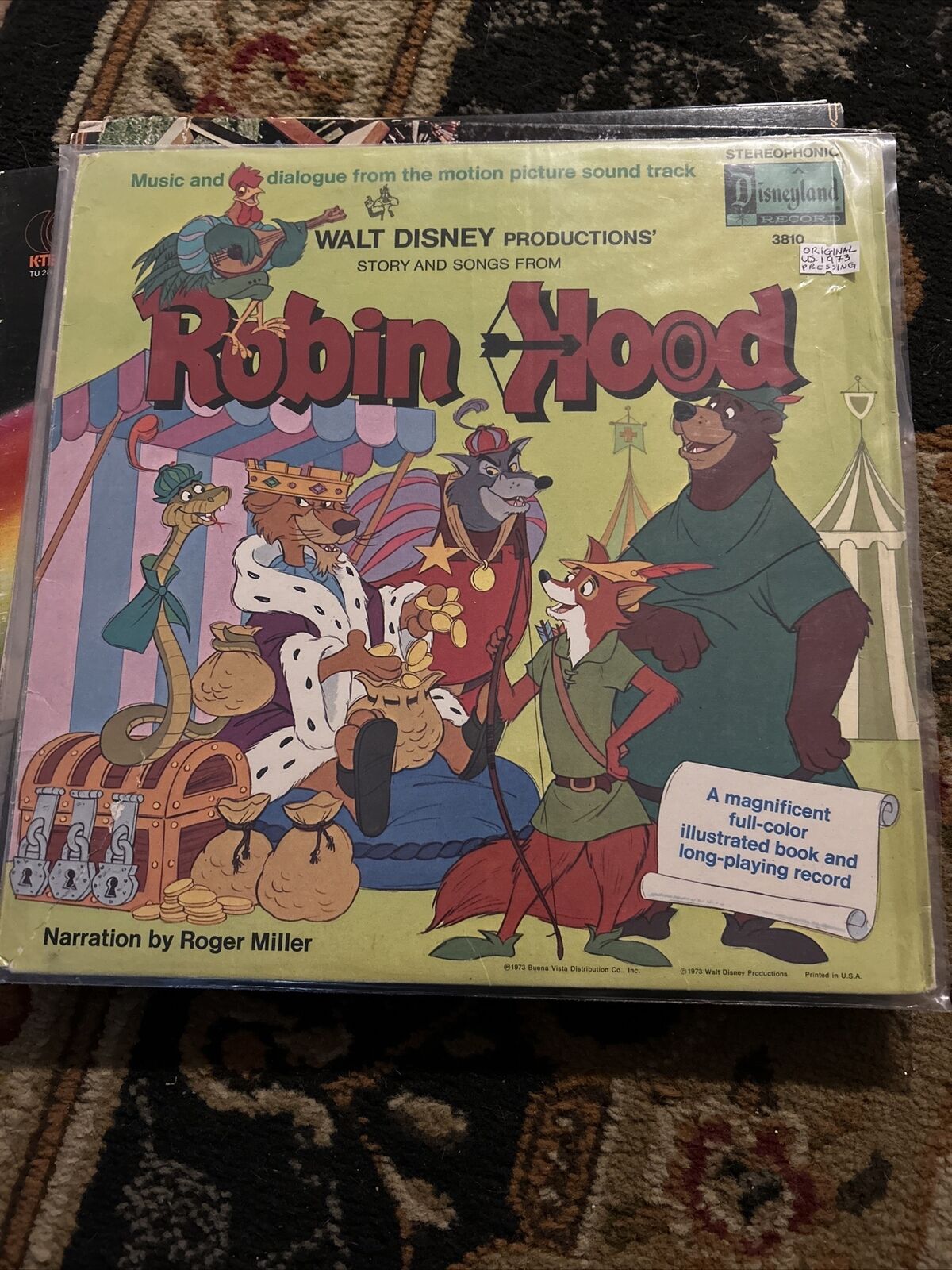 Robin Hood Story & Songs Walt Disney Productions 1973 Diseyland Record 3810