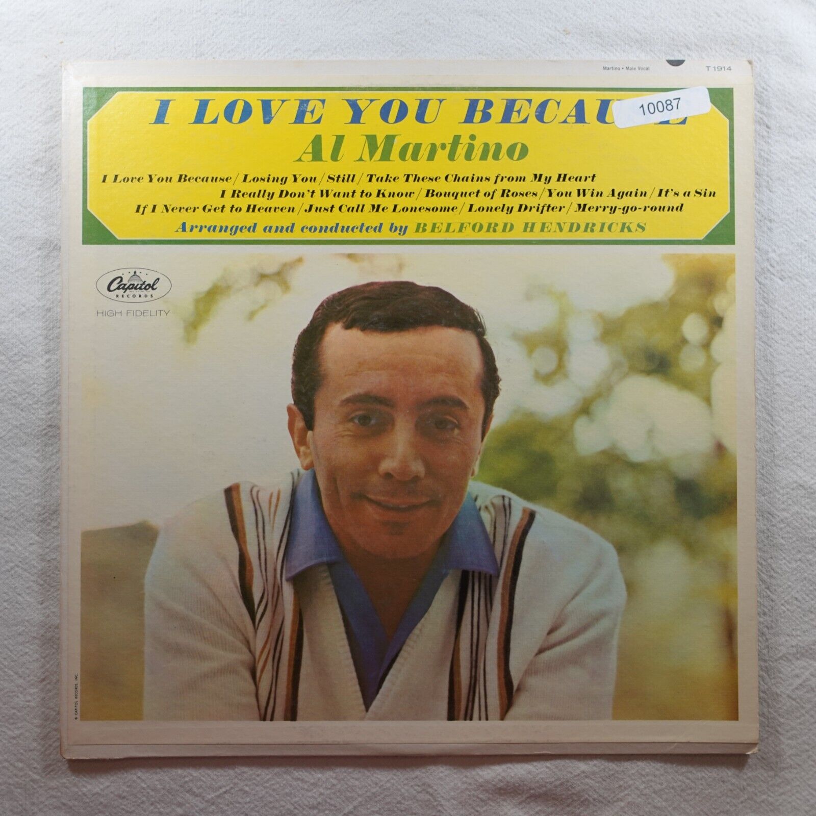 Al Martino I Love You Because   Record Album Vinyl LP