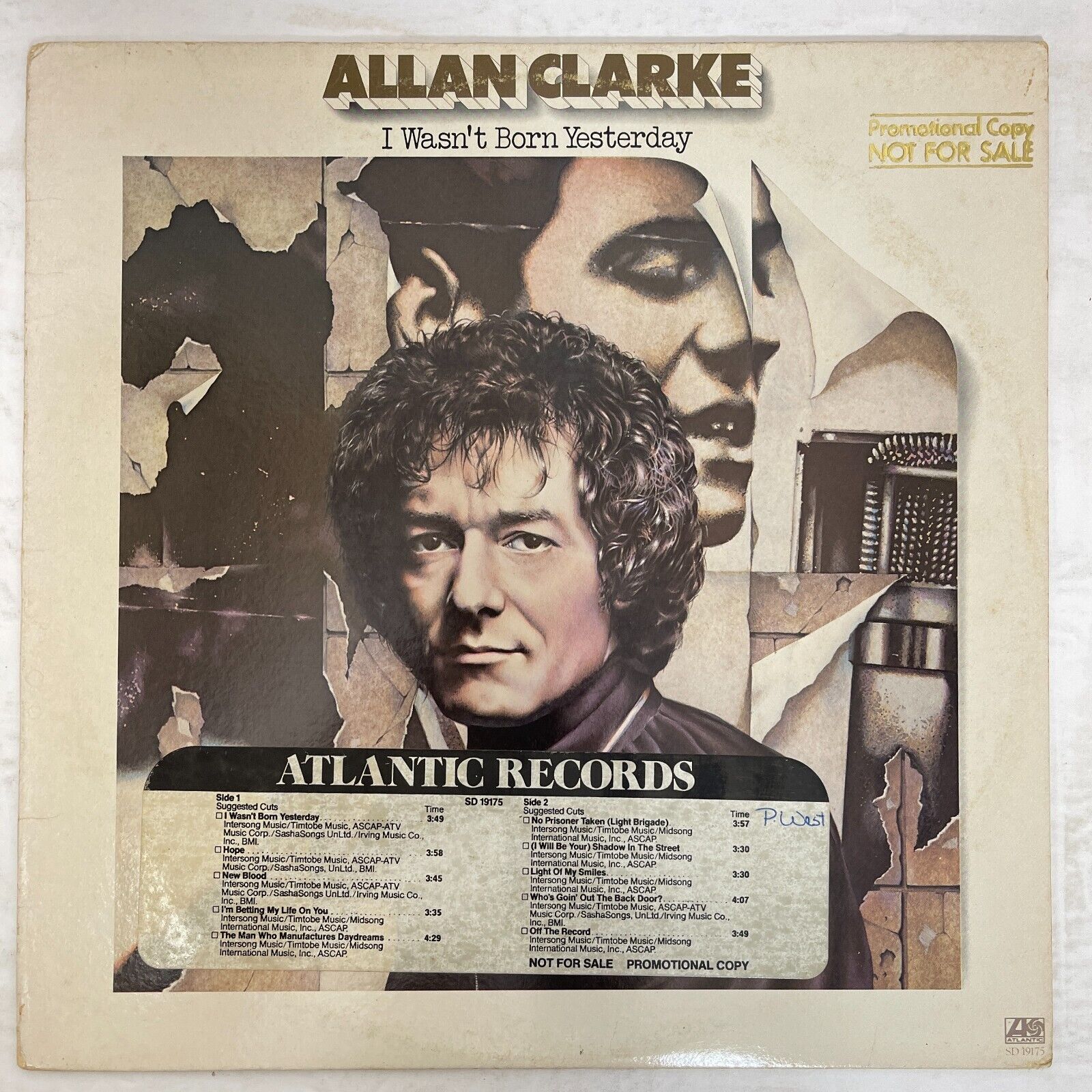 Allan Clarke ‎– I Wasn\'t Born Yesterday Vinyl, LP 1978 Atlantic‎–SD 19175 Promo