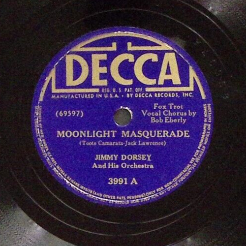 JIMMY DORSEY  MOONLIGHT MASQUERADE/WASN\'T IT YOU?  DECCA RECORDS  78 RPM 181-49