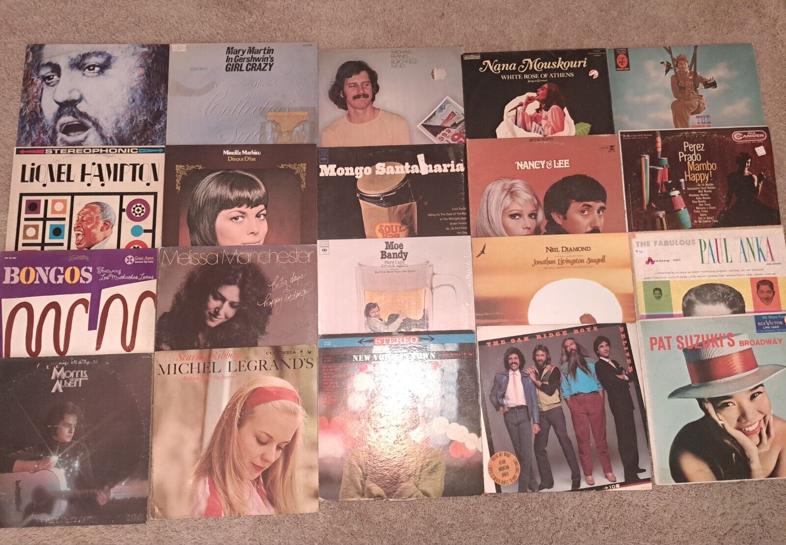 vintage 60s 70s Assorted vinyl records lot Of 20 Mixed Generas 