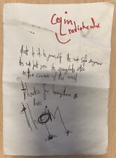 Radiohead Just Lyrics handwritten Thom Yorke signed Colin picture