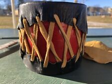 Native American Red Hawk Elkhide Hand Drum Prayer Excellent Hand Made in US picture