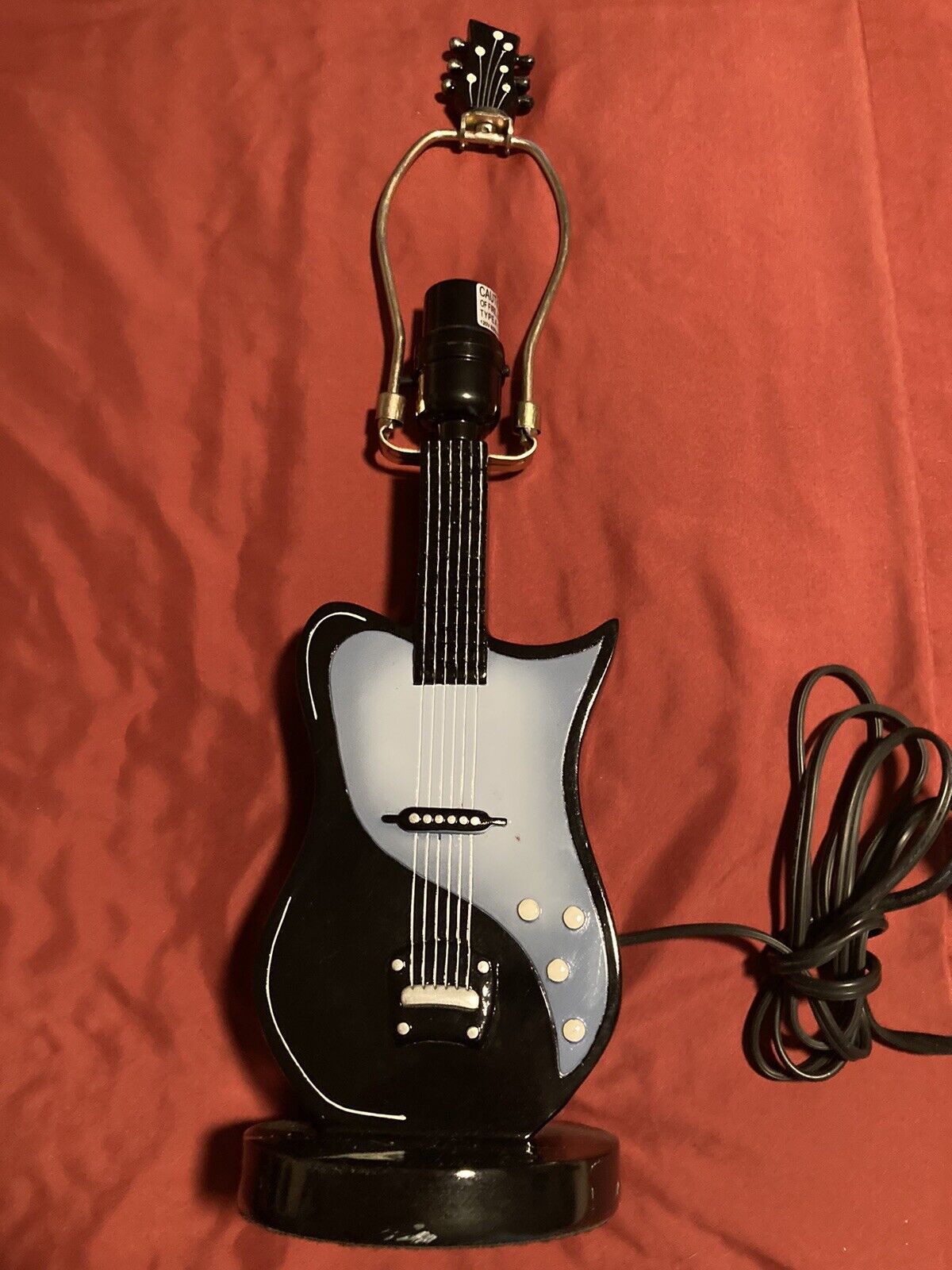 Table Lamp Guitar Style Works Blue Black Plug In
