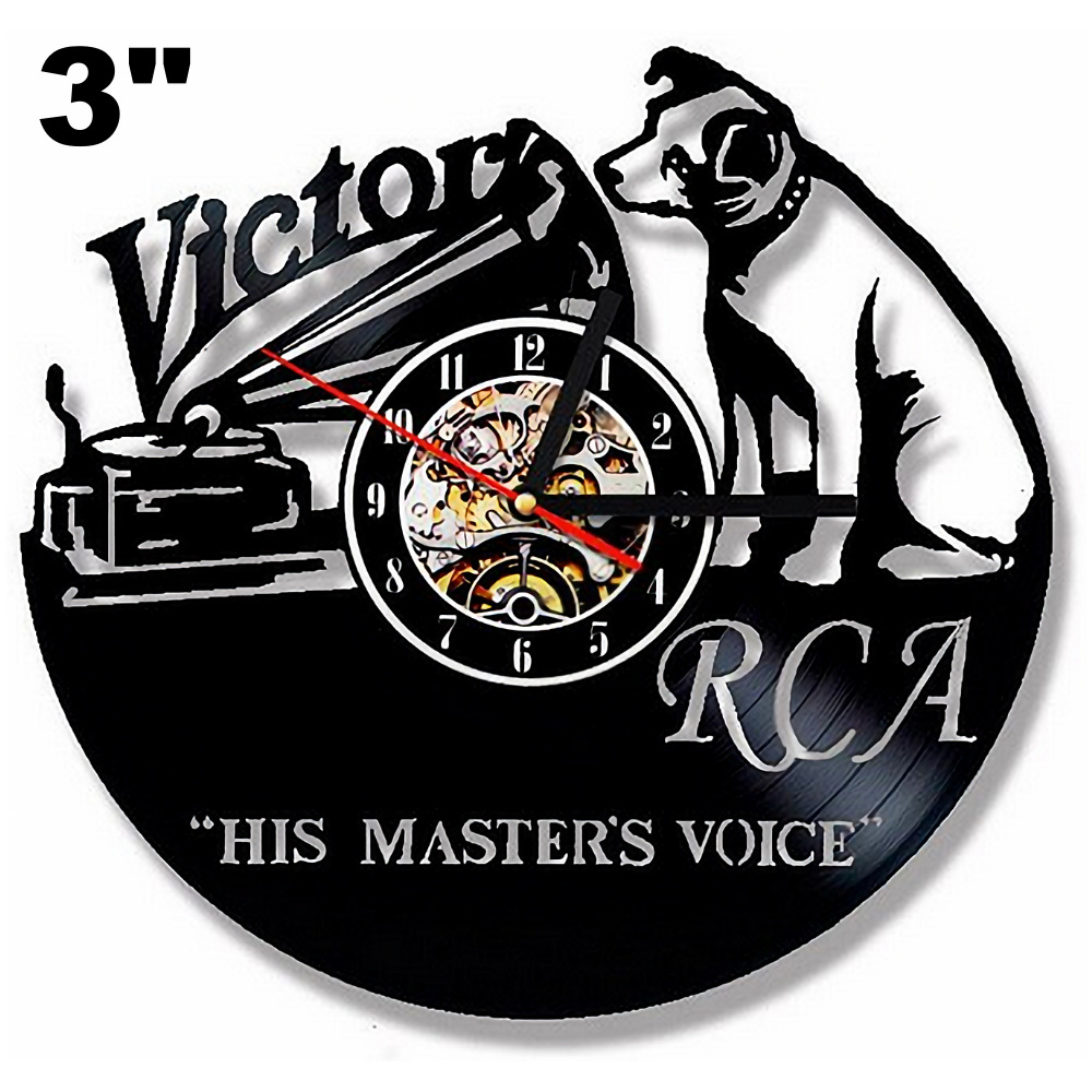 RCA VICTOR DOG STICKER SIGN HIS MASTERS VOICE GRAMOPHONE FUNNY VINTAGE REPLICA