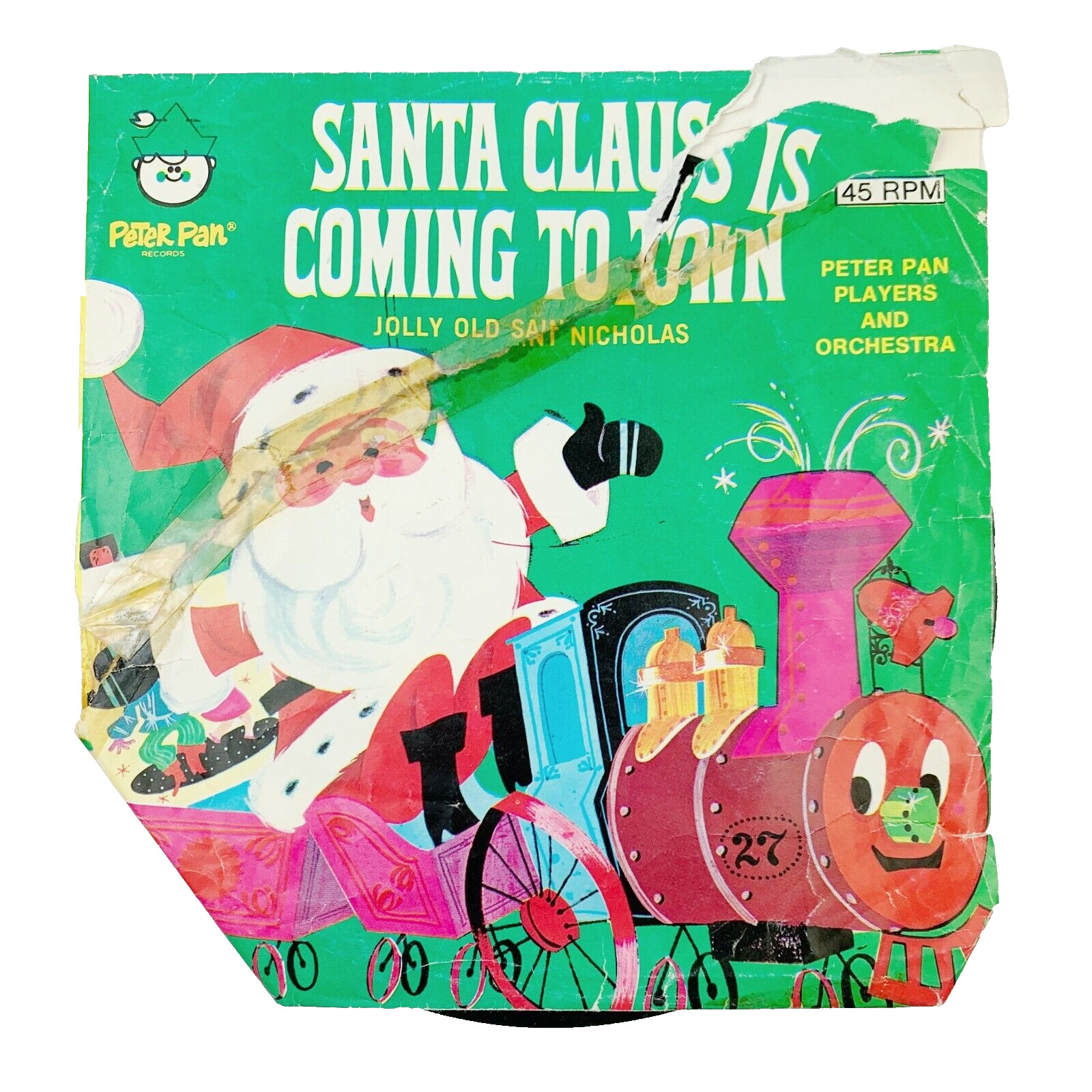 Vintage Santa Claus Is Coming To Town Record 45 Peter Pan Records