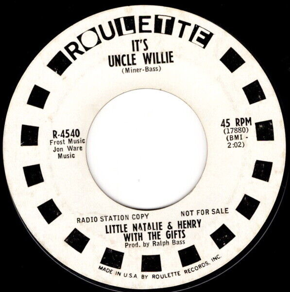 Little Natalie & Henry...; It\'s Uncle Willie / Teardrops Are Falling, 1963 45 