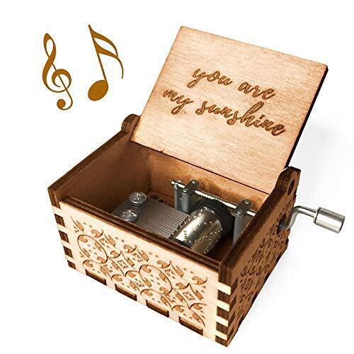 You are My Sunshine Music Box, Wood Laser Engraved Vintage Cute Mini Size wood