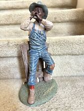 The Early Americans  Ebony Series Harmonica Man Figurine African American 1990 picture