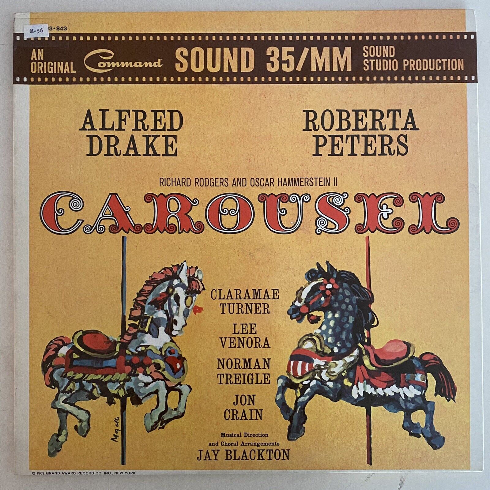 Vintage Vinyl 33 1/3 RPM LP Record Album: Carousel; 35MM Sound Studio Production