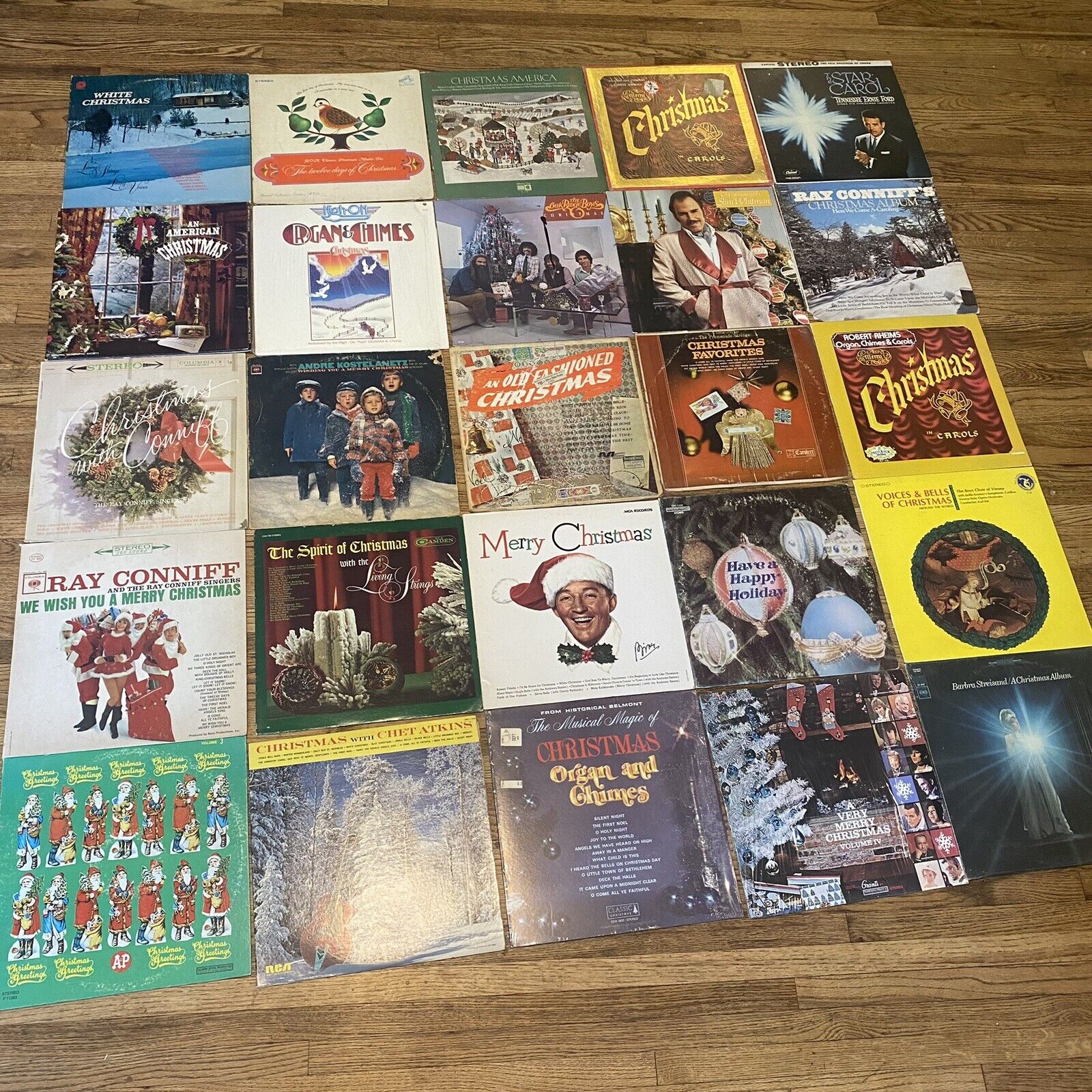 Vintage Lot of 25 Christmas LP Vinyl Records
