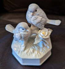 Vintage OTAGIRI Japan Porcelain LOVE BIRDS Music Box, Plays 
