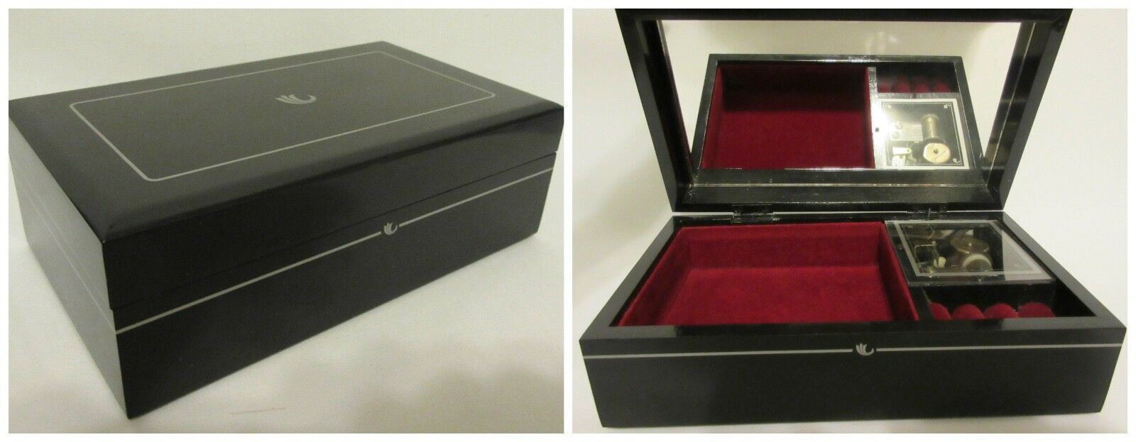 Vintage Avon Music Jewelry Box Black Lacquer President\'s Sales Competition1983