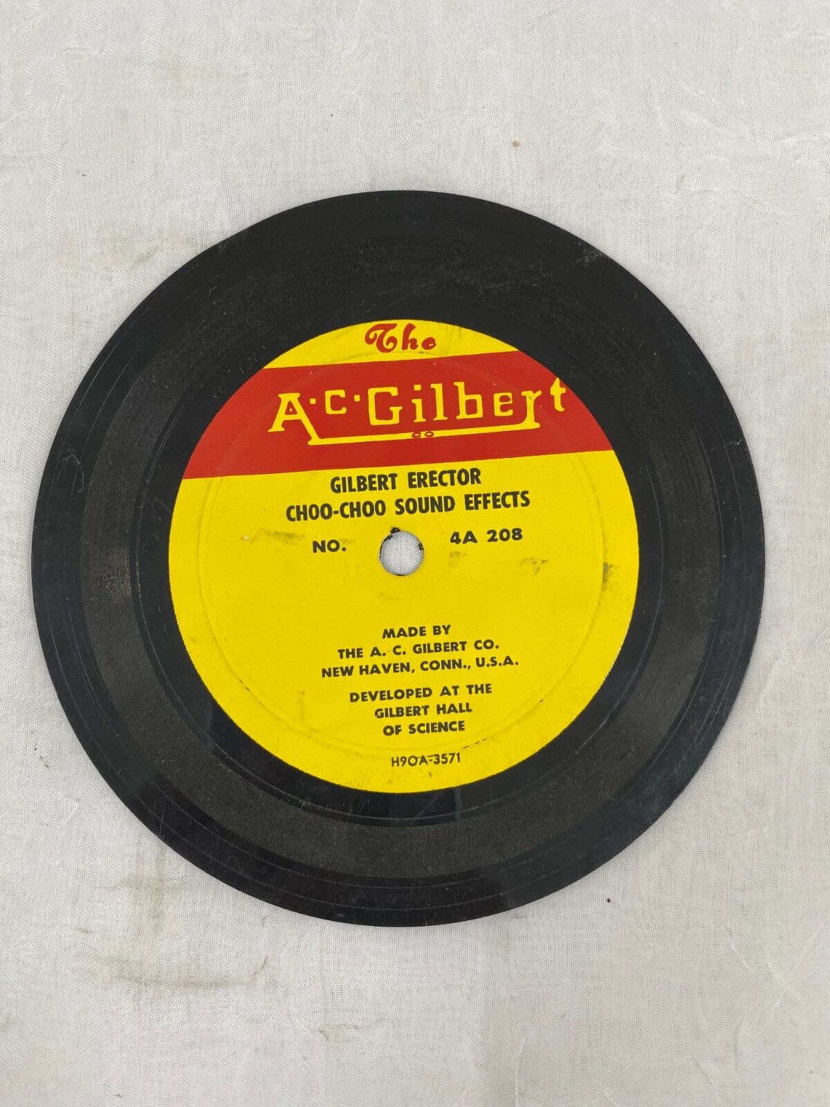 A.C. GILBERT ERECTOR CHOO-CHOO SOUND EFFECTS / AMUSEMENT PARK MUSIC 4A208 RECORD