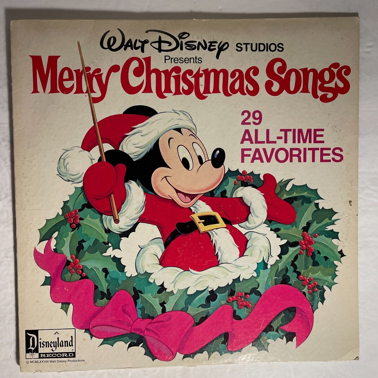 Walt Disney Studios Presents Merry Christmas Songs Vinyl, LP 1978 Disneyland