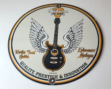 Vintage Gibson Guitars - Acoustic Electric Bass Store Porcelain Gas Station Sign picture