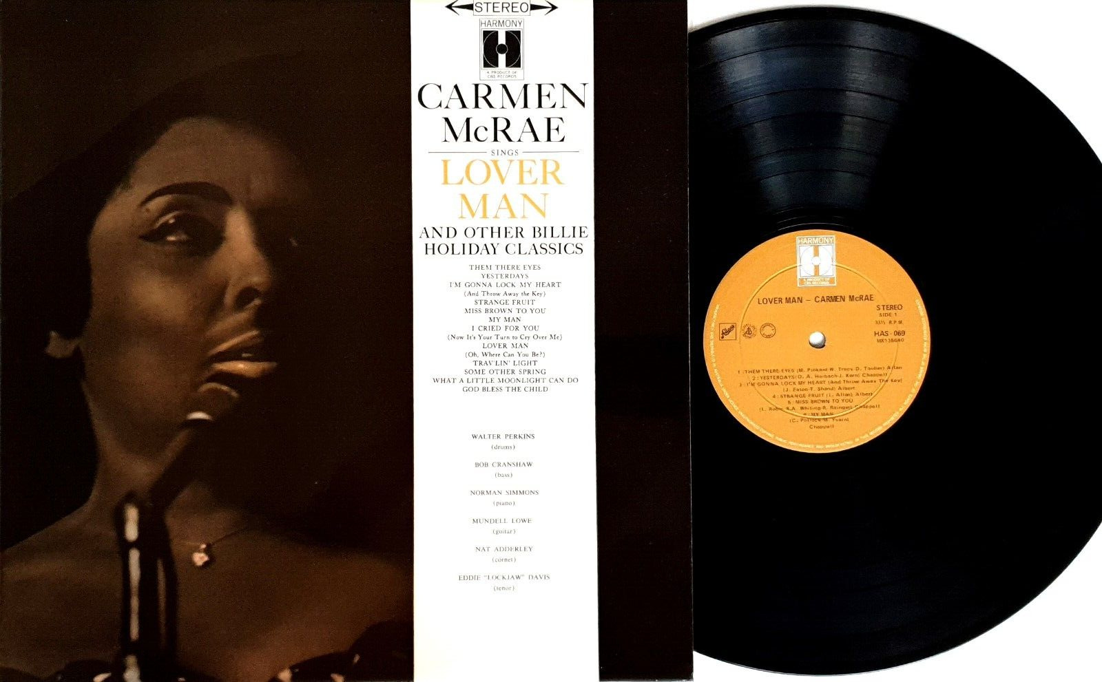 Carmen McRae–Sings Lover Man & Other Billie Holiday Classics LP Harmony HAS 069