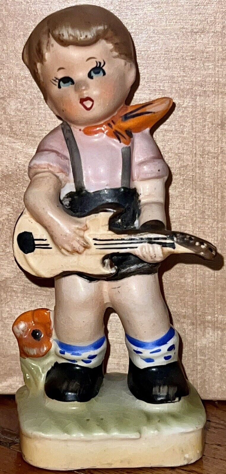 Vtg Little Boy Playing The Electric Guitar