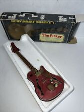 VINTAGE THE PICKER GUITAR AM RADIO, ORIGINAL BOX,  MADE IN HONG KONG picture