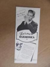 c.1927 How To Play The Harmonic Hohner Advertising Booklet Brochure Vintage VG+ picture