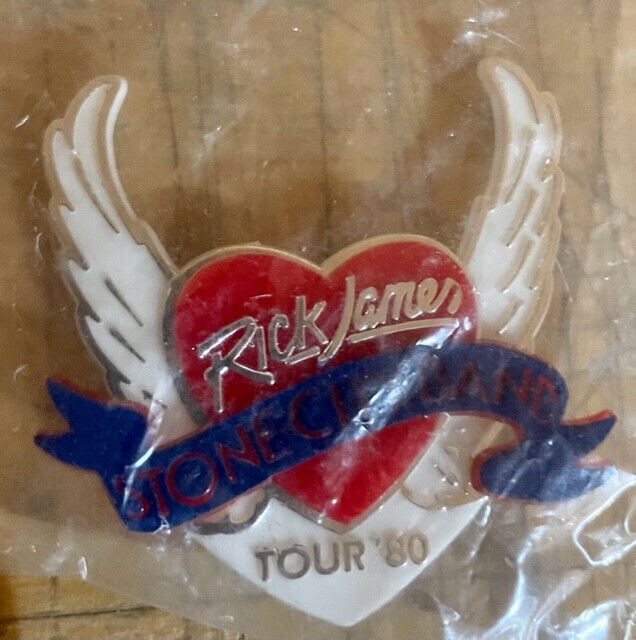 RICK JAMES VINTAGE PIN BUTTON TOUR 1980 STONE CITY BAND FUNK SOUL SUPER FREAK