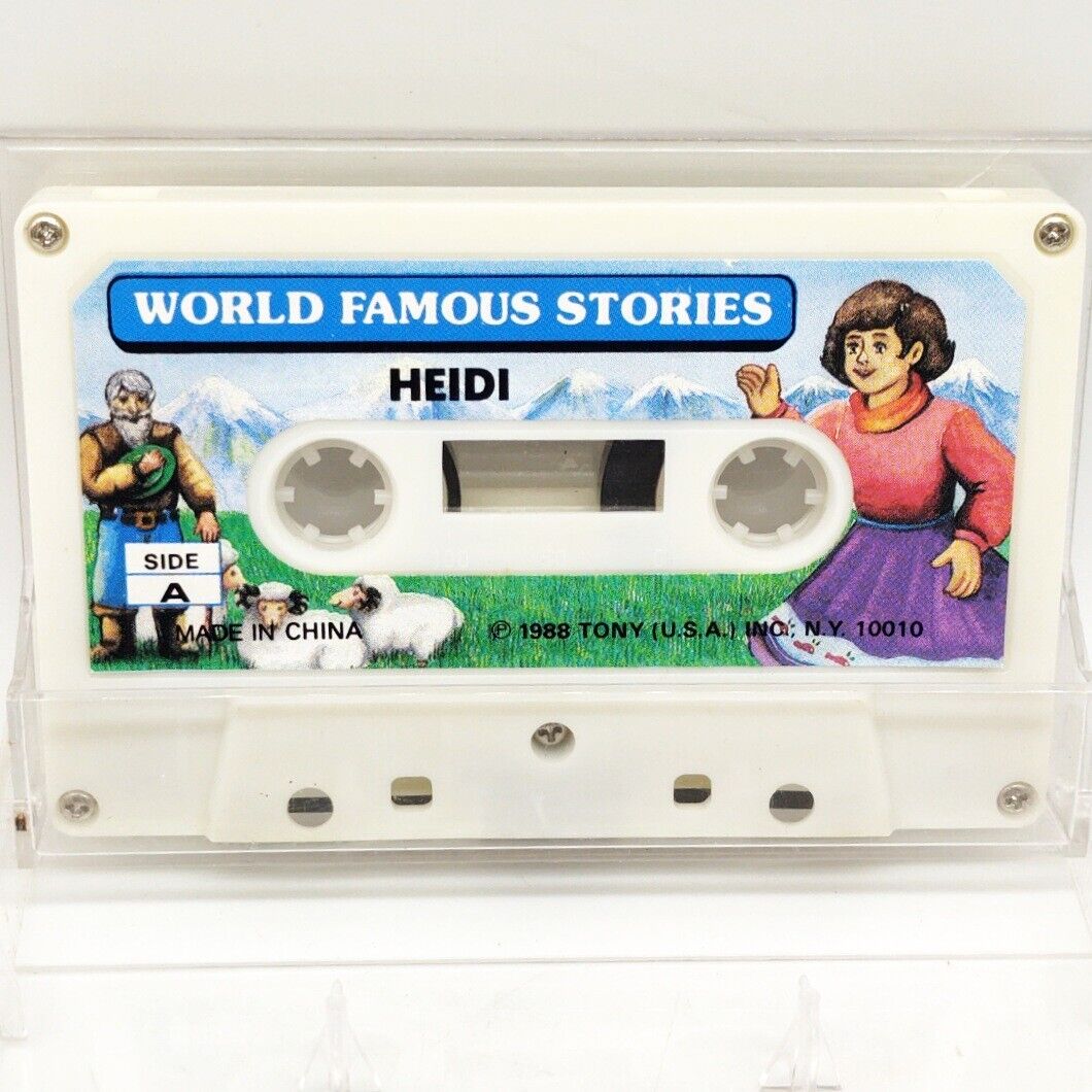 Vintage 1988 World Famous Stories PINOCCHIO & HEIDI Cassette Great Condition 