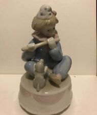 Vintage Music Box Porcelain Young Boy Playing 