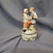 Vintage Boy With Mandolin And Girl Musical Figurine picture