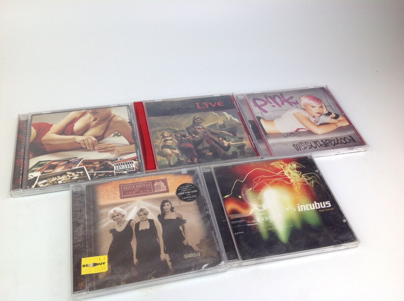 5 Vintage Rock CD LOT-INCUBUS,PINK,HINDER,DIXIE CHICKS,THROWING COPPER K2