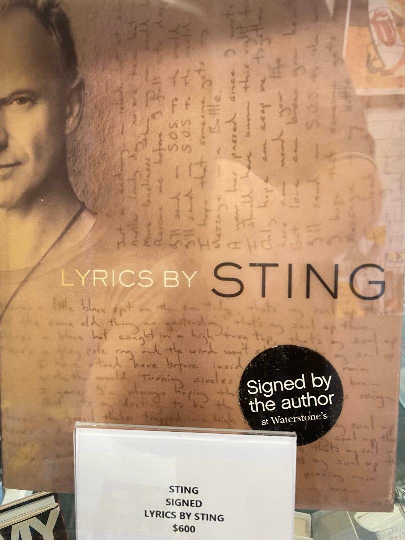 THE POLICE STING SIGNED LYRICS BY STING BOOK