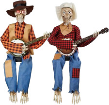 Funny Animated Dueling Banjo Skeletons | Banjo Skeletons Duo, Halloween Animated picture