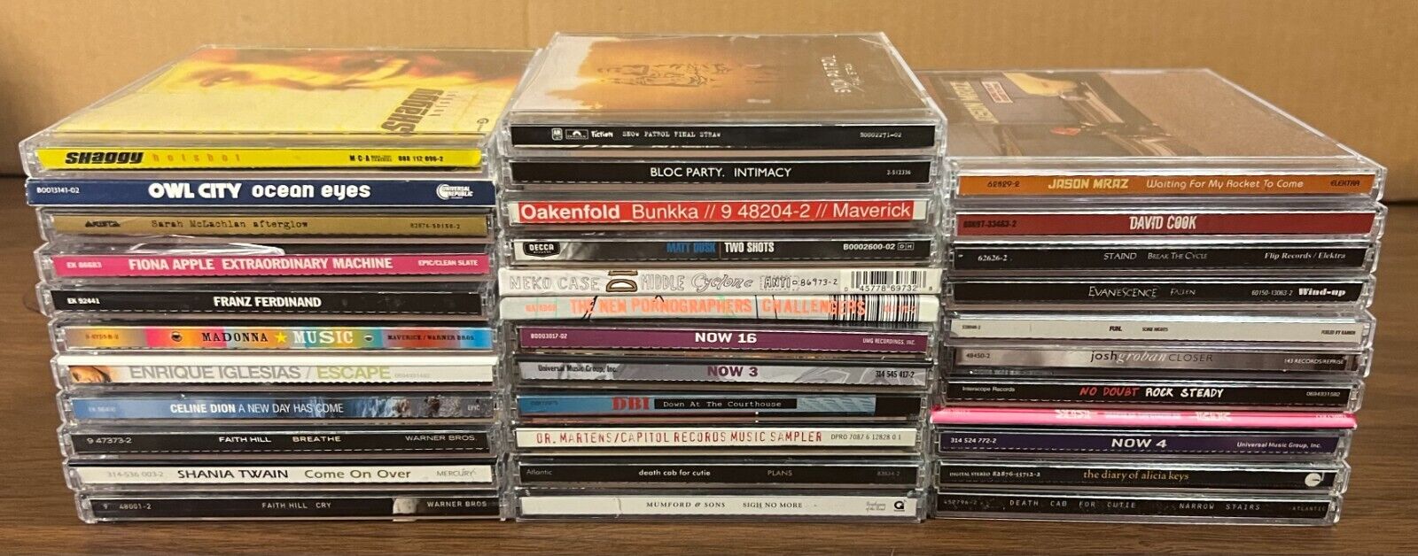 Lot of 34 CDs -2000s/10s - No Doubt/Mraz/Apple/Franz/NOW/Fun/Death Cab/Keys/more
