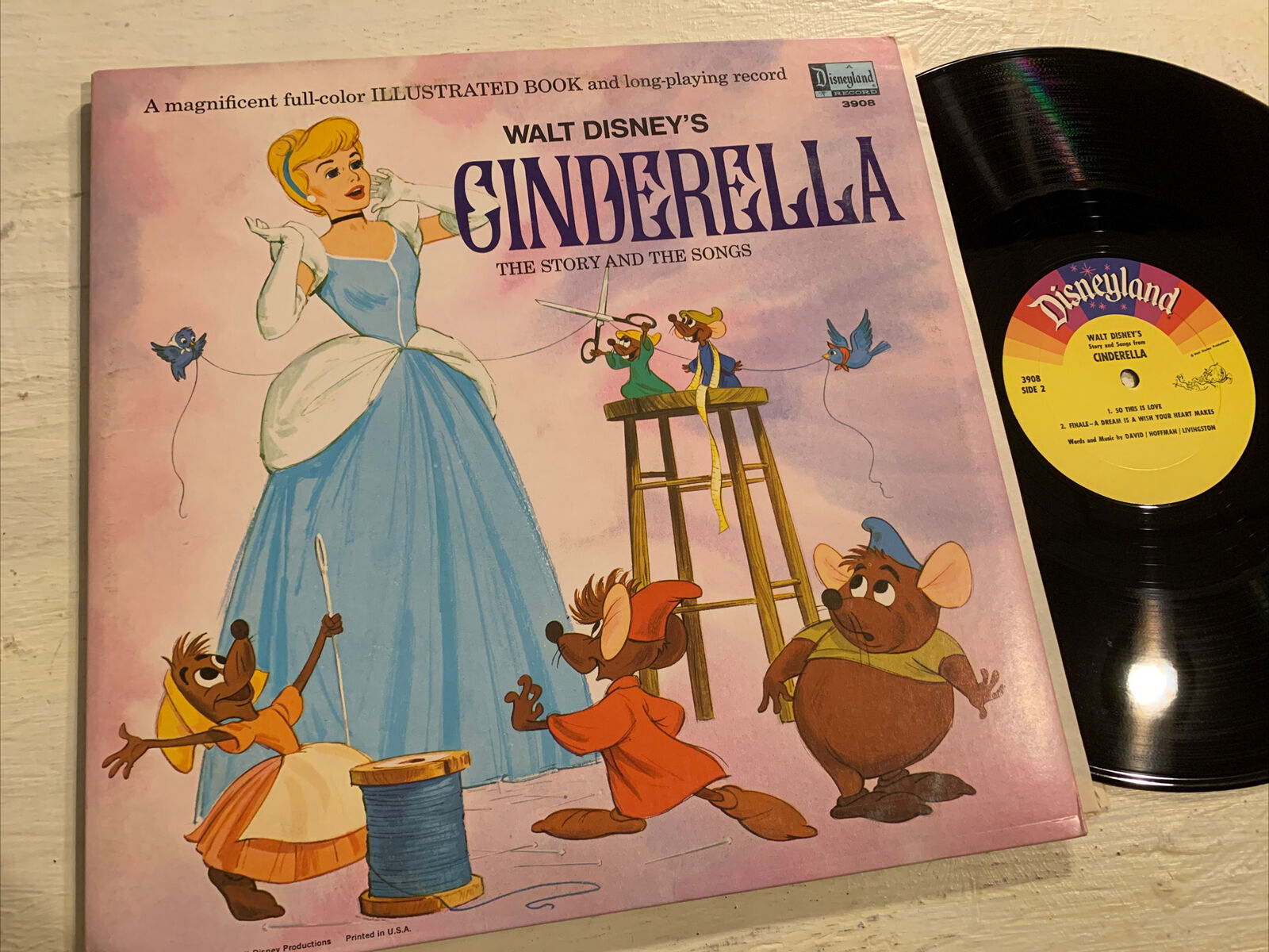 Walt Disney Cinderella LP Disneyland Mono + Booklet M-/M-