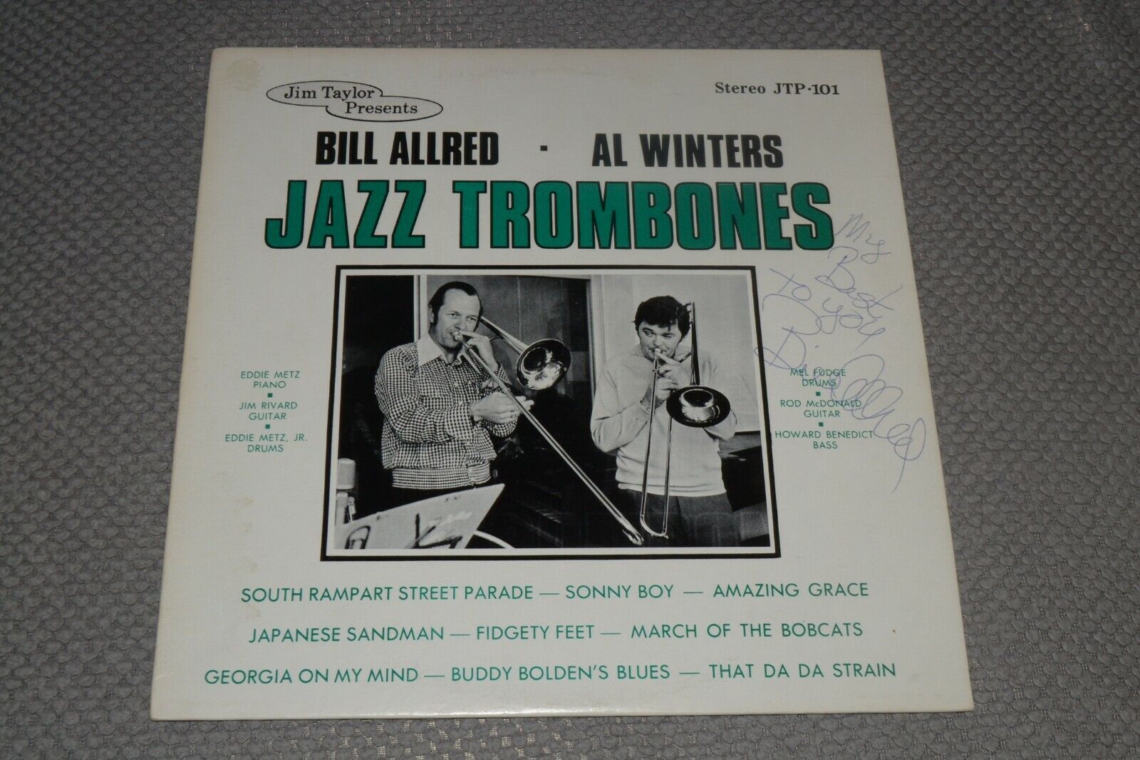 Bill Allred~Al Winters~Jazz Trombones~AUTOGRAPHED~Jim Taylor~FAST SHIPPING