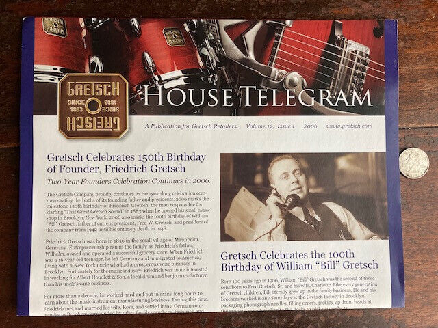 Gretsch Guitar Co. House Telegram Fold-Out Brochure Publication 2006 Vol 12